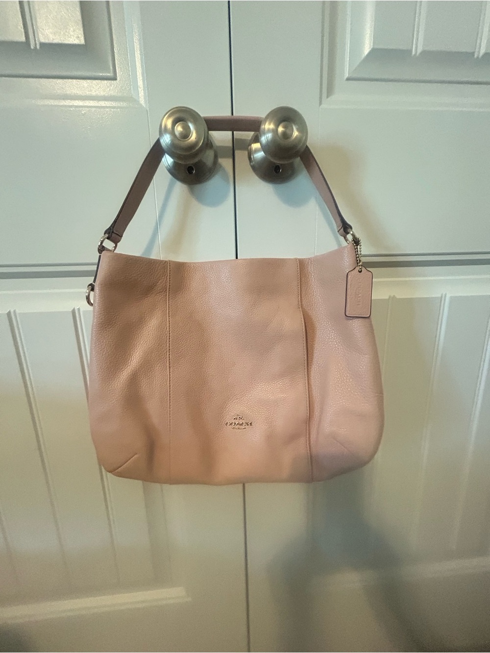 Coach Blush Pink Pebbled Leather Shoulder Bag
